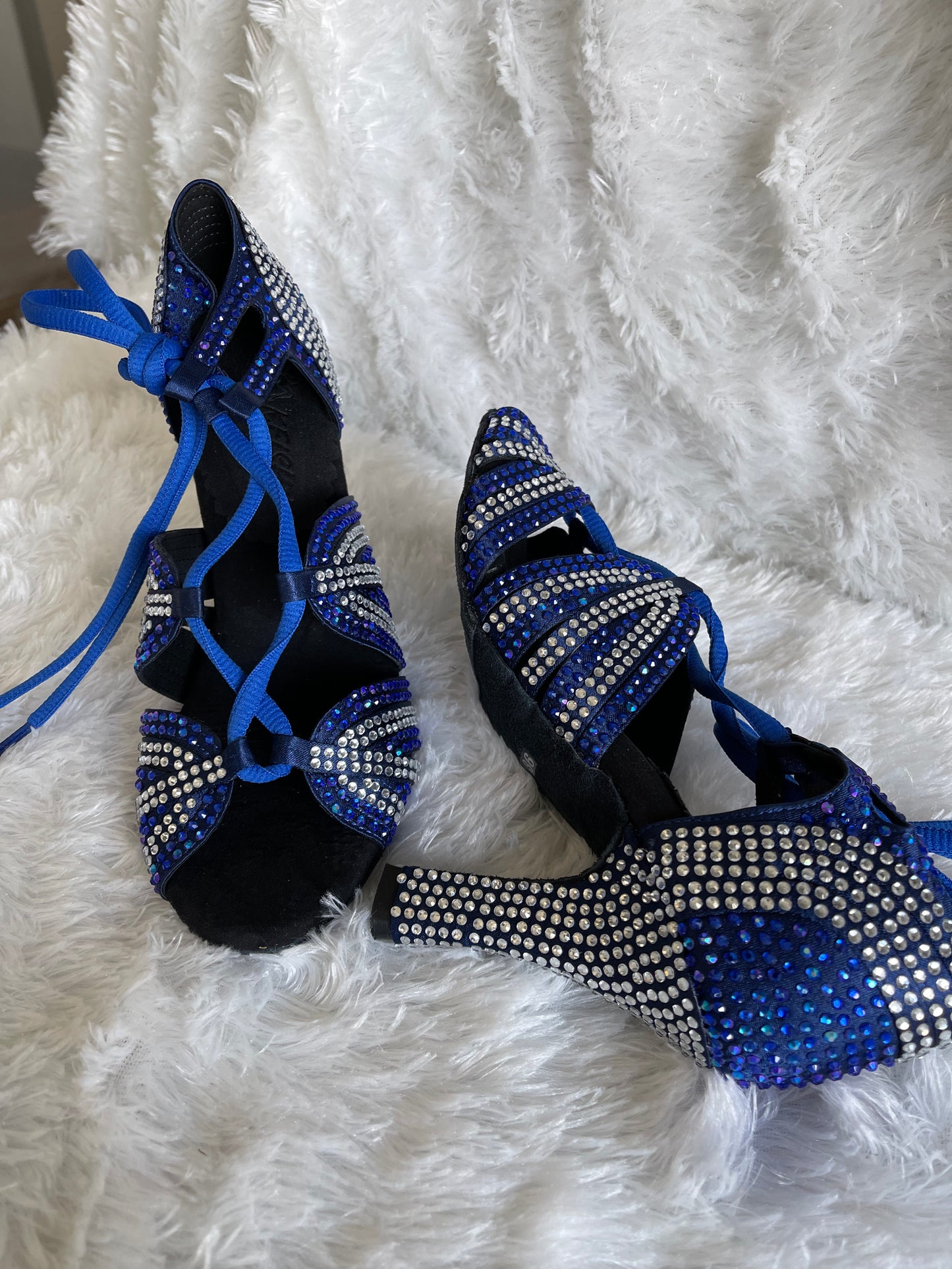 Dancing shoes: Glitter blue white - Half boots