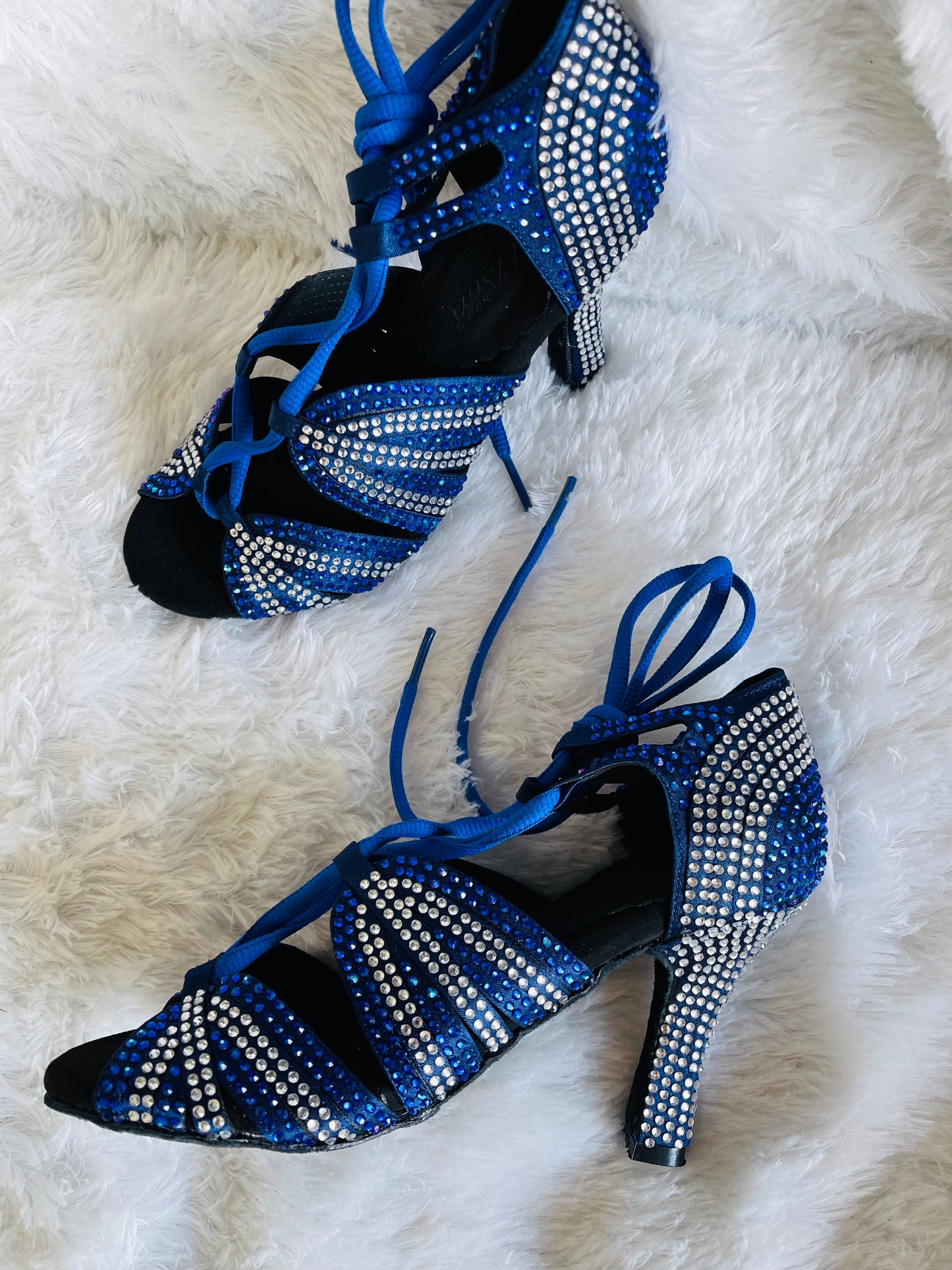 Dancing shoes: Glitter blue white - Half boots