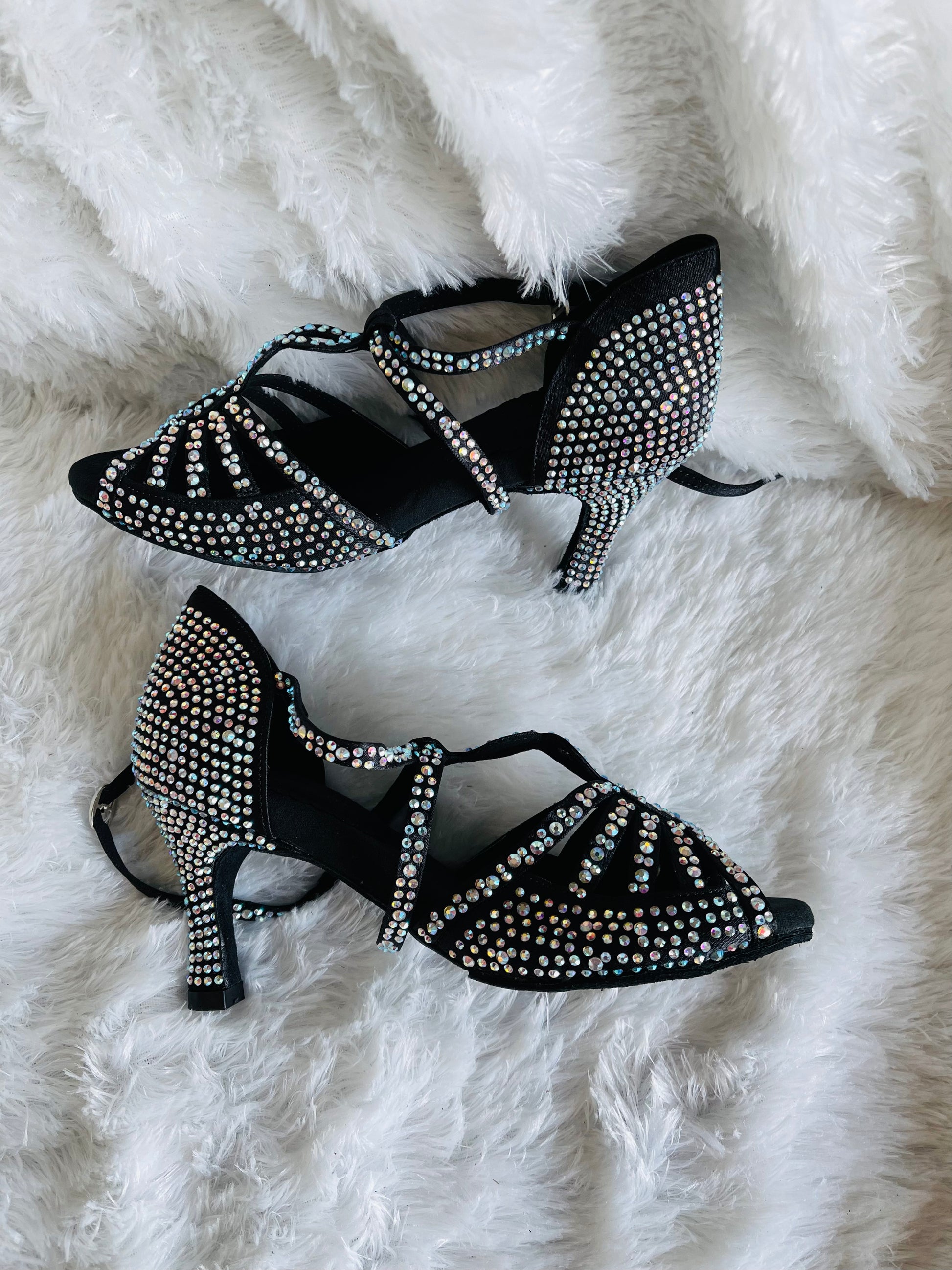 Black glitter dance shoes on sale